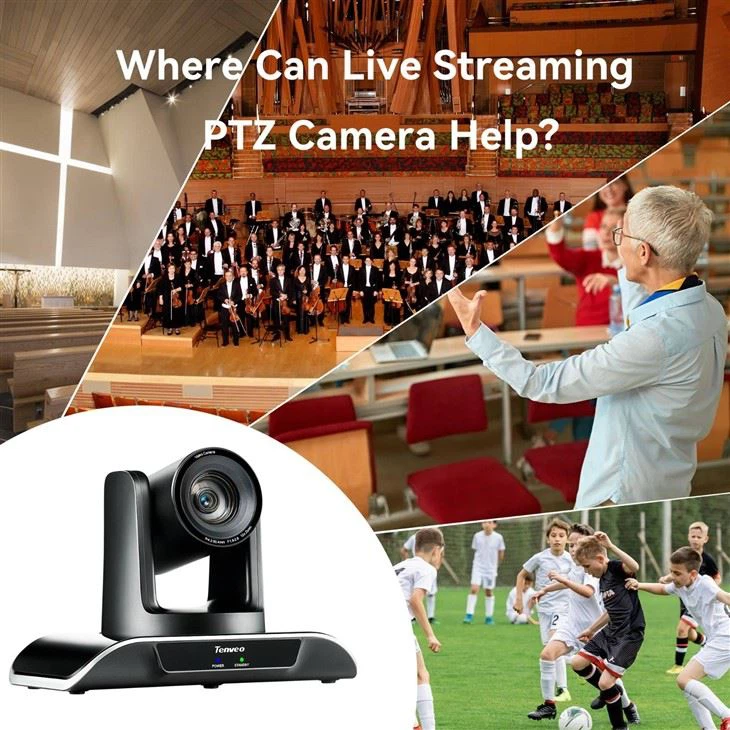 PTZ Live Streaming Camera 12X Optical Zoom IP Camera With USB HDMI SDI RJ45