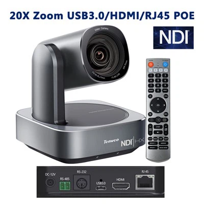 Profesionali tiesioginio transliavimo kamera 12x priartinimo 4K POE NDI konferencijos PTZ kamera ir IP 4D vairasvirtės klaviatūros valdiklis