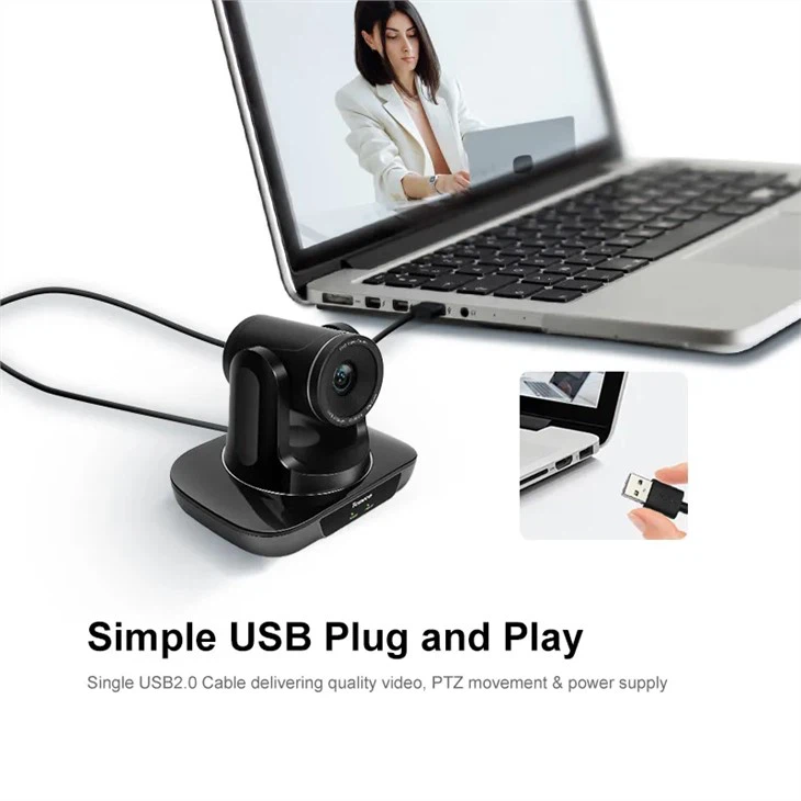 4K USB 2.0 PTZ Video Conferencing Camera IR Remote Control, for Skype and Video Conference